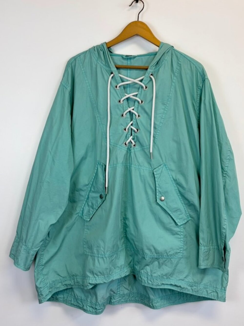 Free People Teal Poplin Pullover Jacket - Picture 2 of 10